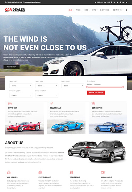 Car Dealer Wordpress Theme Auto Dealer Wordpress Themes